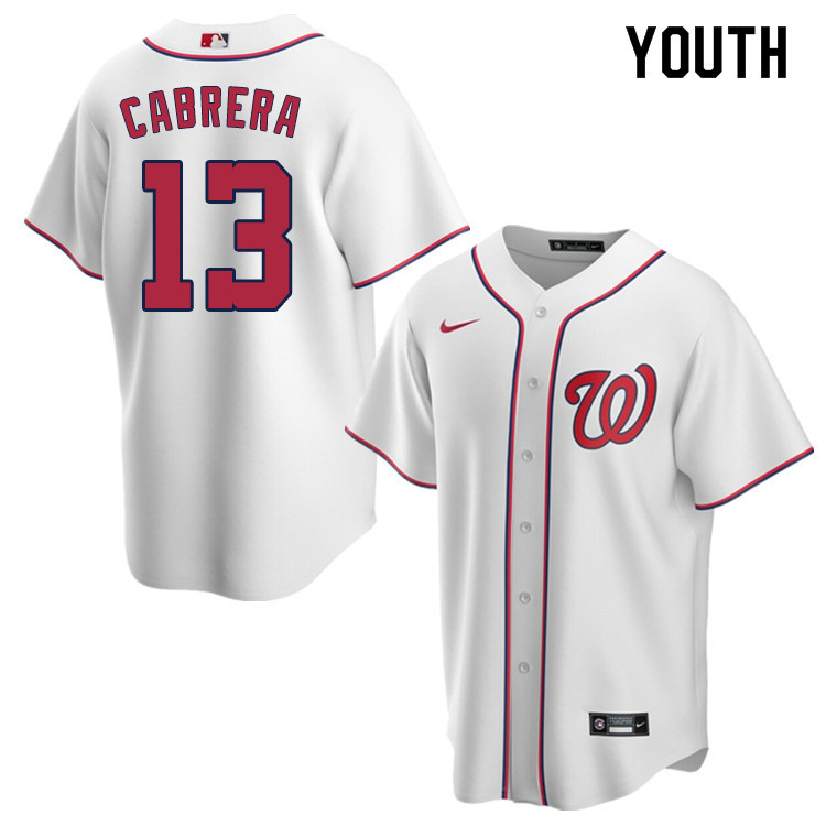 Nike Youth #13 Asdrubal Cabrera Washington Nationals Baseball Jerseys Sale-White - Click Image to Close